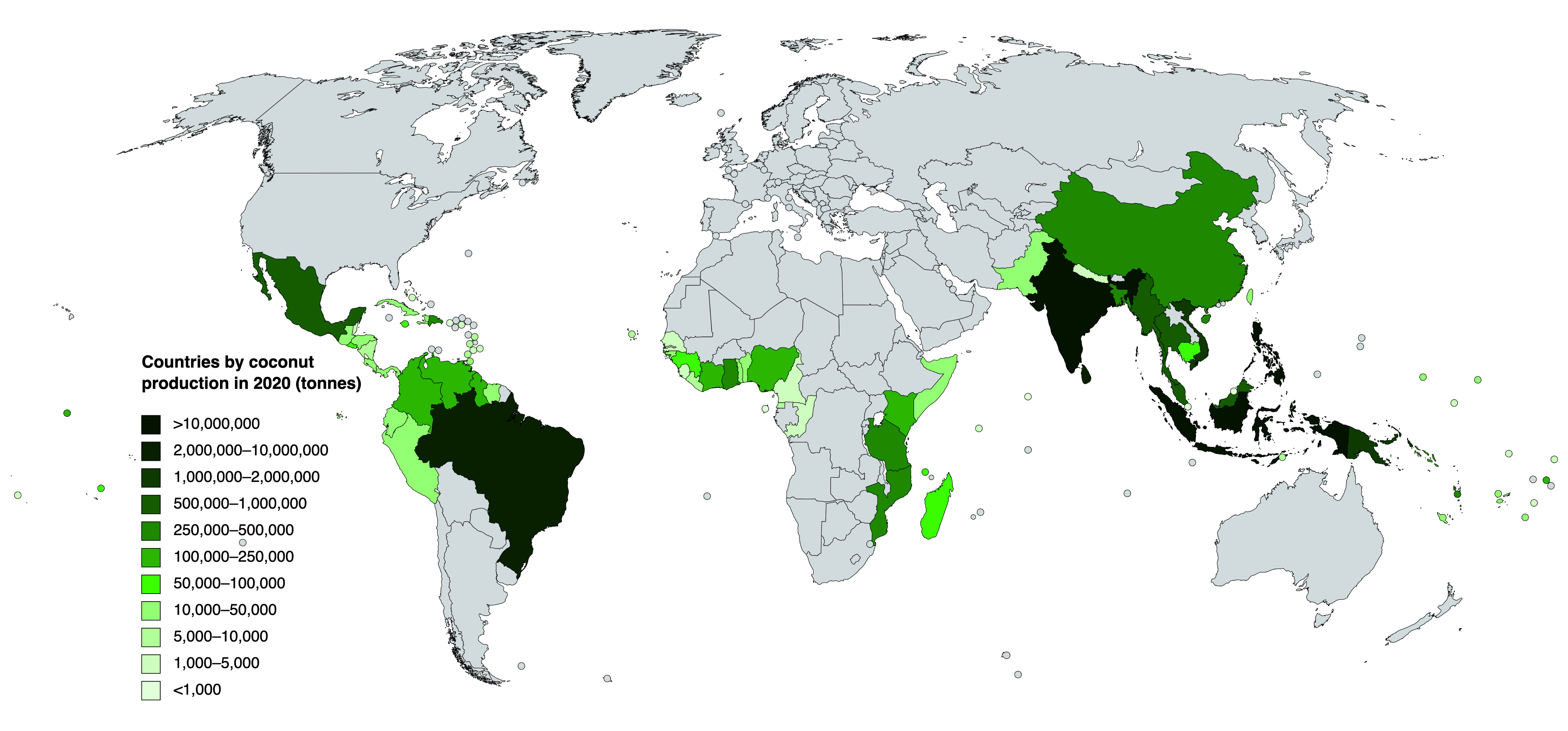 Quel pays produit le plus de noix de coco ?